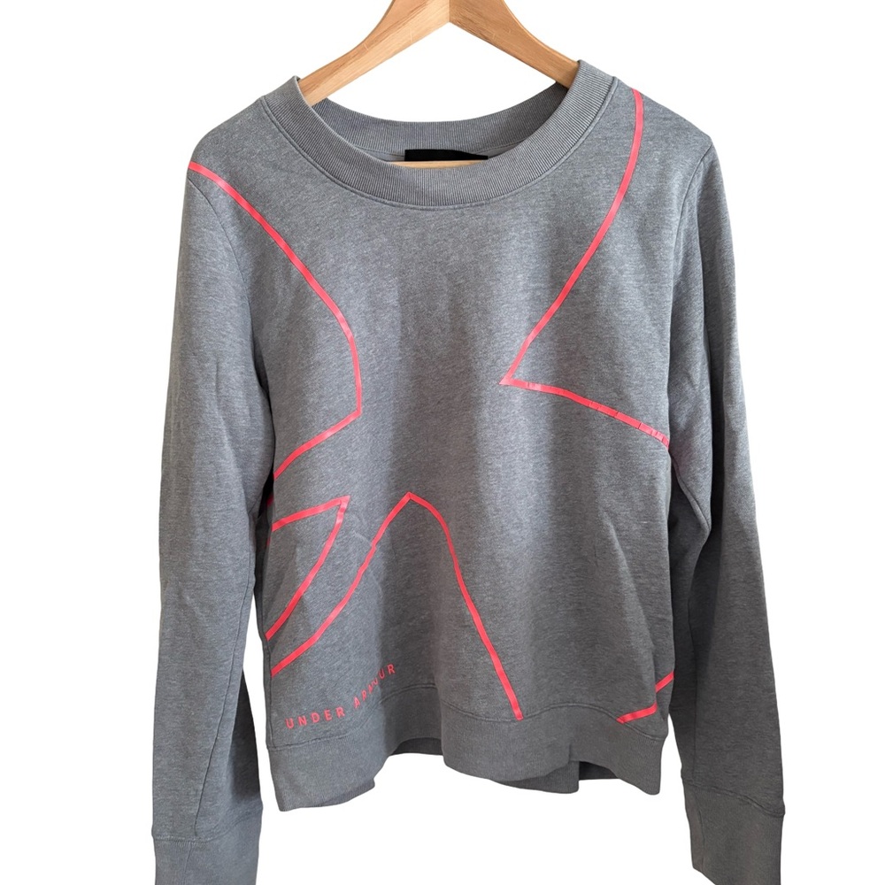 Under Armour Women's Gray Sweater with Neon Pink Detail